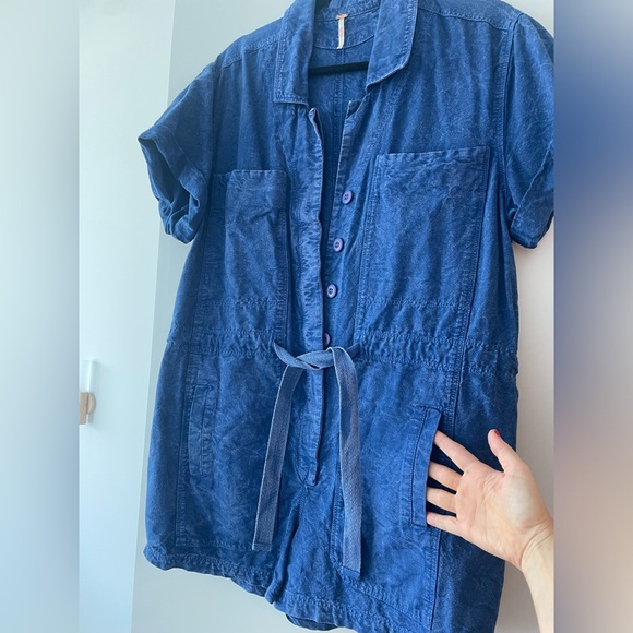 FREE PEOPLE Rhodes chino Coverall / romper shorts - Picture 4 of 5